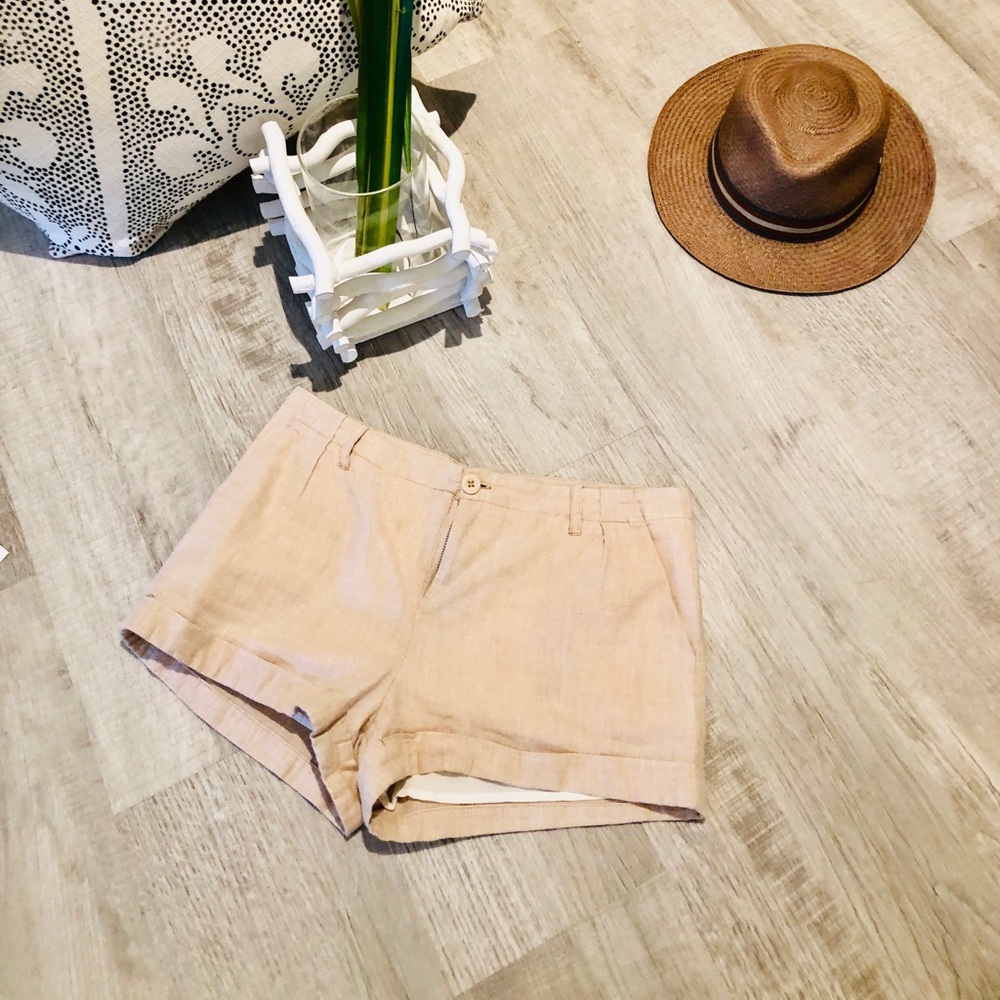 NAKEDZEBRA linen/cotton ivory shorts-fully lined-S